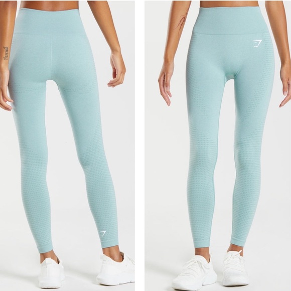 Gymshark VITAL SEAMLESS 2.0 LEGGINGS Aqua Marl L - Picture 13 of 13